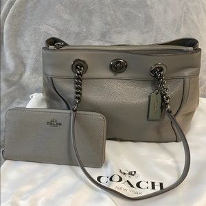 Coach grey Edie purse and wallet